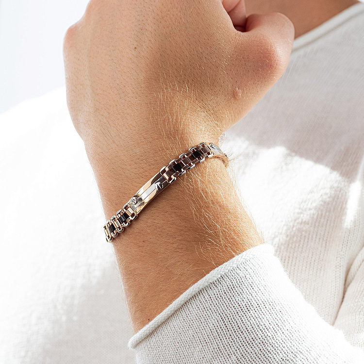 Мужской золотой браслет (оникс) б05053 от ювелирного магазина Оникс - 3