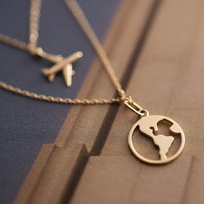 Кольє в жовтому золоті "Навколосвітня подорож" кол01685 №16
