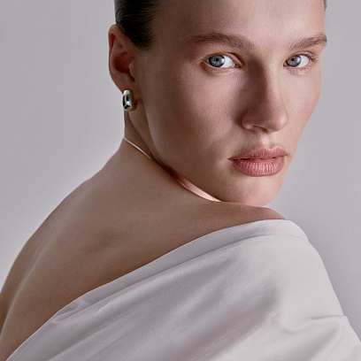 Срібні сережки "Грація" 122705 №3