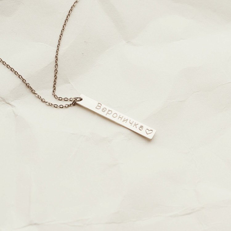 Серебряное колье с гравировкой "Любимое имя" 18979 от ювелирного магазина Оникс - 4
