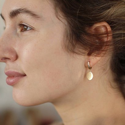 Серьги "Монетки" из красного золота с06399 №4