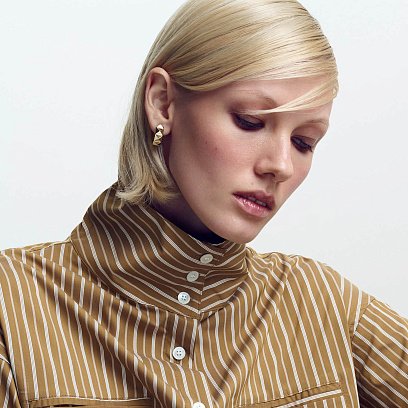 Серьги - кольца "Luisa" в желтом золоте с09158 №5