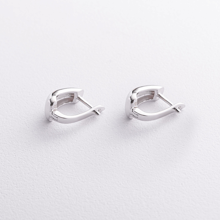 Срібні сережки "Хвиля" на англійській застібці 123527 від ювелірного магазину Онікс - 1