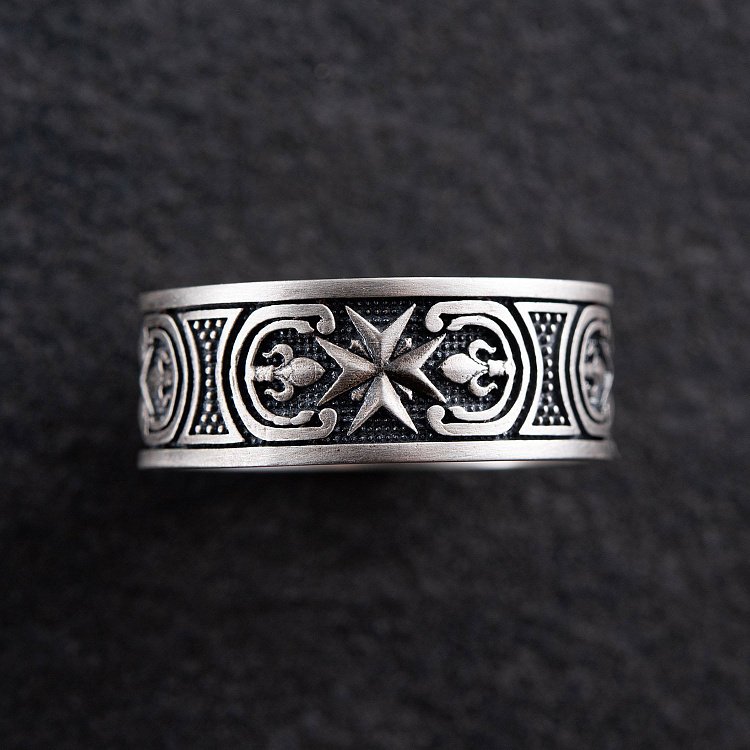 Серебряное кольцо "Оберег Алатырь" 418 от ювелирного магазина Оникс - 8