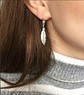 Срібні сережки "Пір'я" 121875 от ювелирного магазина Оникс - 3