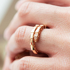 Кольцо "Змея" в красном золоте (фианиты) к08302 от ювелирного магазина Оникс - 1