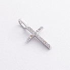 Срібний хрестик з білими фіанітами 3015/1р-CZ б  от ювелирного магазина Оникс