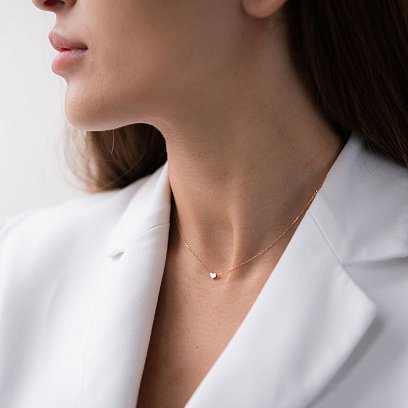 Кольє "Сердечко" в червоному золоті  кол01773 №10