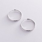 Серьги - кольца в серебре (3.0 см) 122949 от ювелирного магазина Оникс - 3