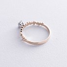 Золотое помолвочное кольцо c сердечками (фианит) к07643 от ювелирного магазина Оникс - 6