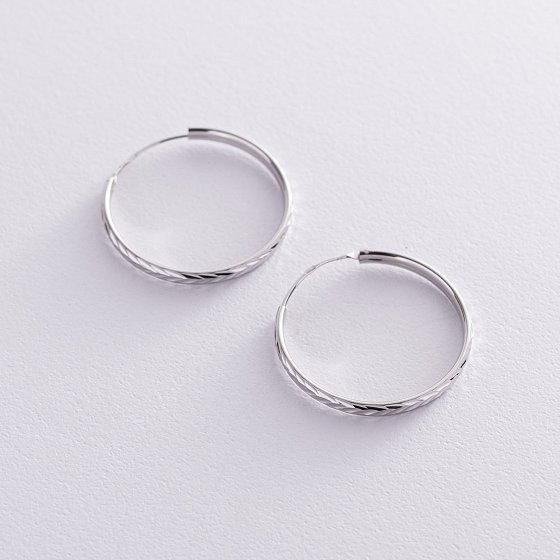 Серьги - кольца в серебре (2.3 см) 122949 №3