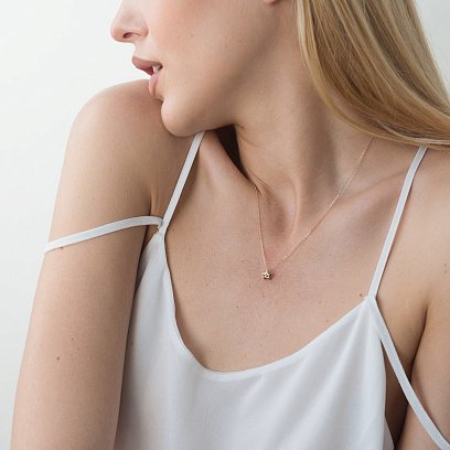 Золоте кольє "Зірочка" з фіанітом кол01187 №2