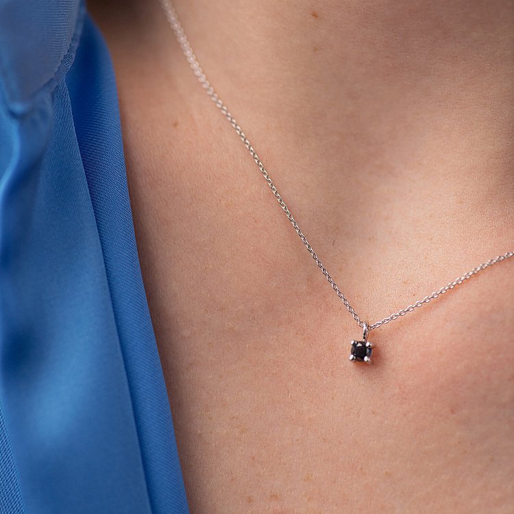 Золотое колье с черным бриллиантом колб0098y от ювелирного магазина Оникс - 5