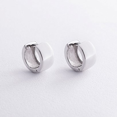 Серьги - кольца в белом золоте с08558