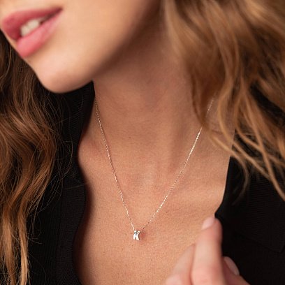 Кольє з буквою "Н" в білому золоті кол01254Н №4