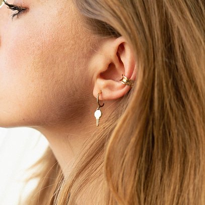 Золоті сережки - пусети "Ключики" с07394 №3