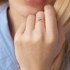 Помолвочное золотое кольцо с фианитом к07016 от ювелирного магазина Оникс - 1