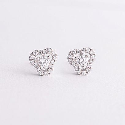 Золоті сережки - пусети "Конюшина" (діаманти) сб0629ca