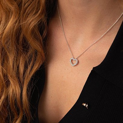 Золотое колье "Сердечко" с бриллиантами колб0089ca №4