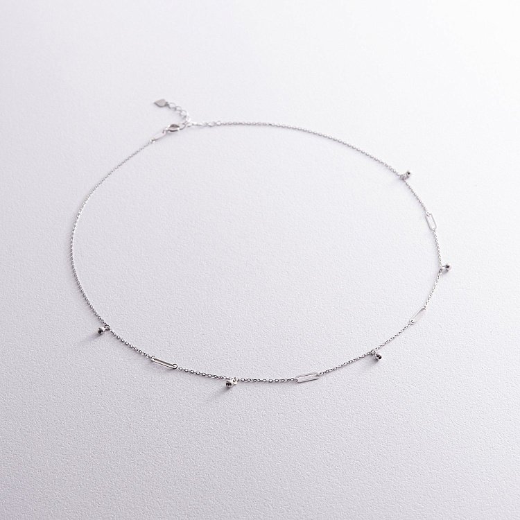 Кольє з кульками у білому золоті кол02385 від ювелірного магазину Онікс - 3