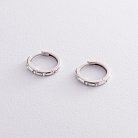 Серебряные серьги - кольца (фианиты) OR110510 от ювелирного магазина Оникс - 2