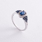 Золотое кольцо с синими сапфирами и бриллиантами MR18824gm от ювелирного магазина Оникс