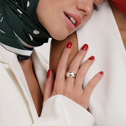 Кольцо "Совершенство" в белом золоте к06537 №2