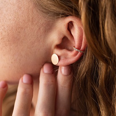 Золоті сережки - пусети "Кружечки" с08037 №5