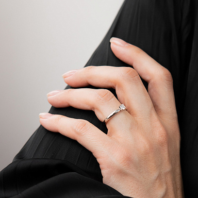 Заручальна золота каблучка з діамантом кб0697м №2