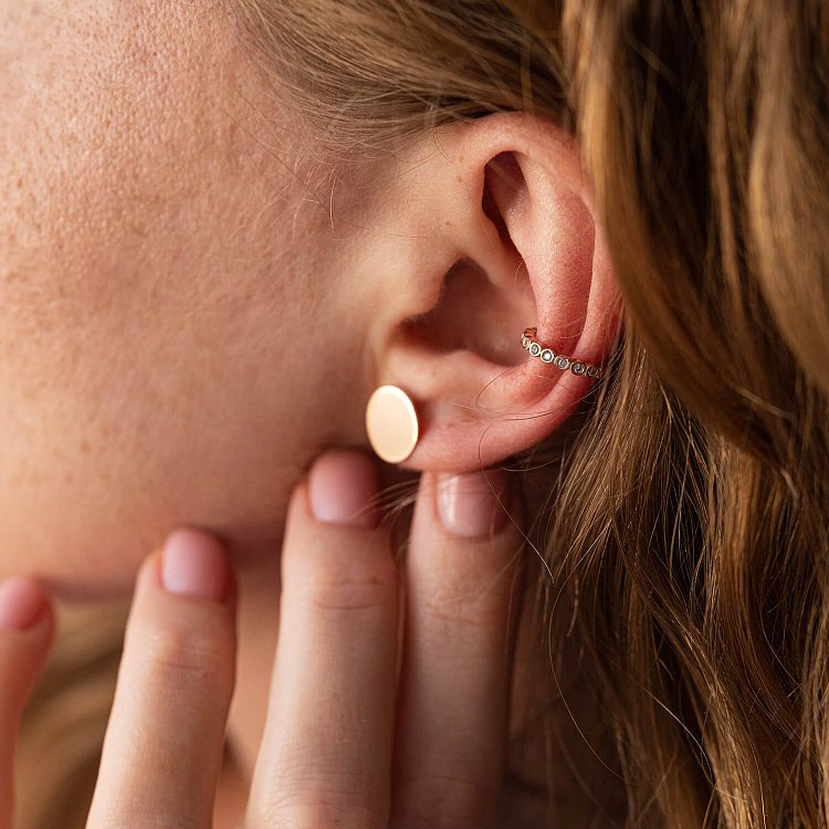 Золоті сережки - пусети "Кружечки" с08037 від ювелірного магазину Онікс - 4