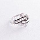 Золотое кольцо с черными и белыми бриллиантами к522A1 от ювелирного магазина Оникс - 2