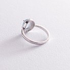 Серебряное кольцо с голубым топазом и фианитами 111479 от ювелирного магазина Оникс - 3