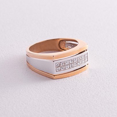 Золота печатка з діамантами к938