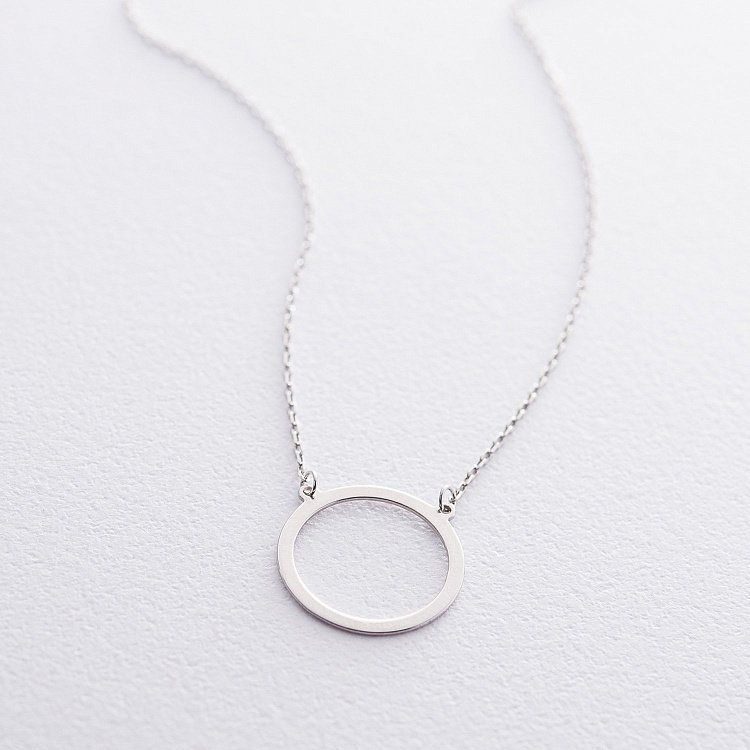 Серебряное колье "Круг" 18907 от ювелирного магазина Оникс