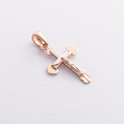 Крестик с распятием (красное, белое золото) п03997