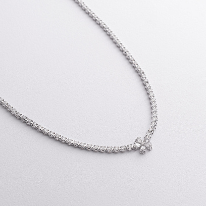 Золоте кольє "Квітка" з діамантами колб0172pu