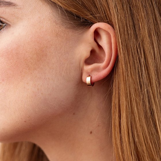 Серьги - кольца в красном золоте mini с08821 №2