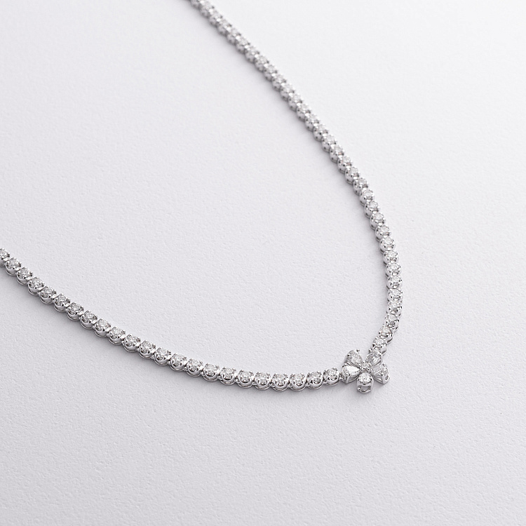 Золоте кольє "Квітка" з діамантами колб0172pu від ювелірного магазину Онікс