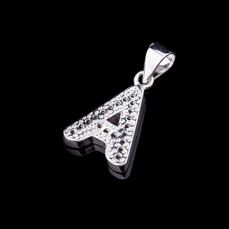 Срібна підвіска "літера А" з фіанітами 132212 А від ювелірного магазину Онікс - 2