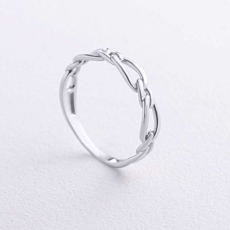 Кольцо "Цепочка" в белом золоте к08511 от ювелирного магазина Оникс