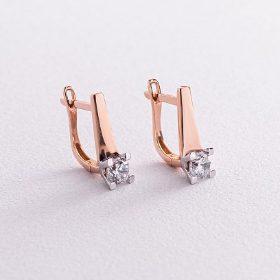 Золотые серьги (фианиты) с05141