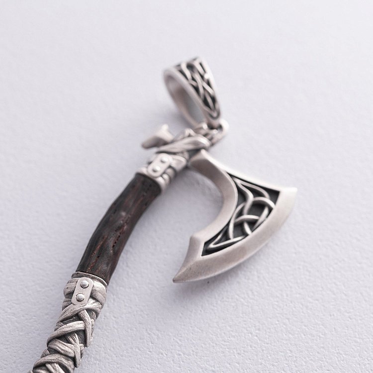 Серебряный кулон "Секира Перуна" с эбеном 1124 от ювелирного магазина Оникс - 13