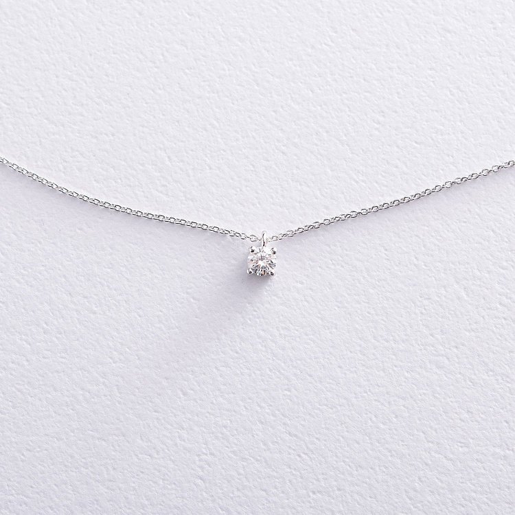 Золотое колье с бриллиантом колб0058di от ювелирного магазина Оникс