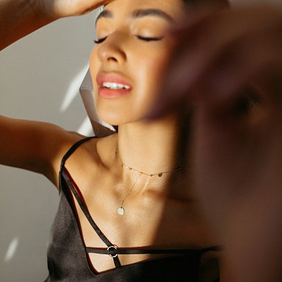 Колье "Капельки" в желтом золоте кол01630 №5