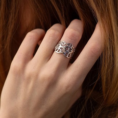 Широка срібна каблучка "Helen" 7217 №6