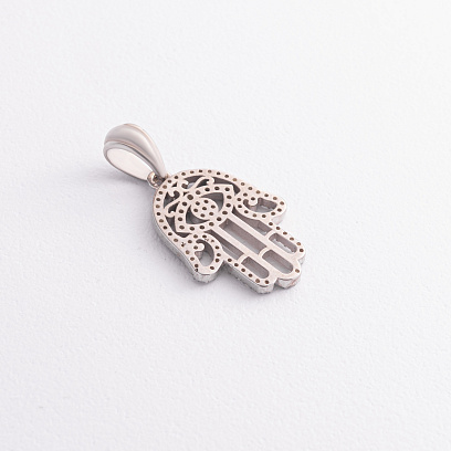 Серебряный кулон "Хамса" с фианитами 1190 №2