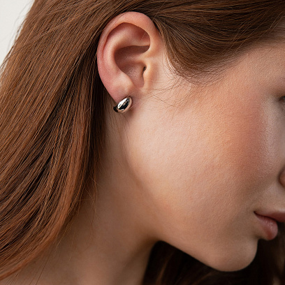 Сережки - пусети "Polly" у сріблі 7275 №8