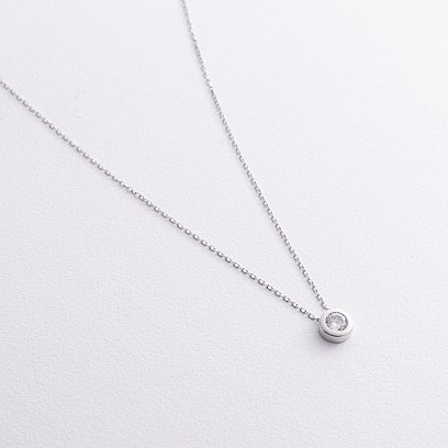 Серебряное колье с фианитом 18556 №3
