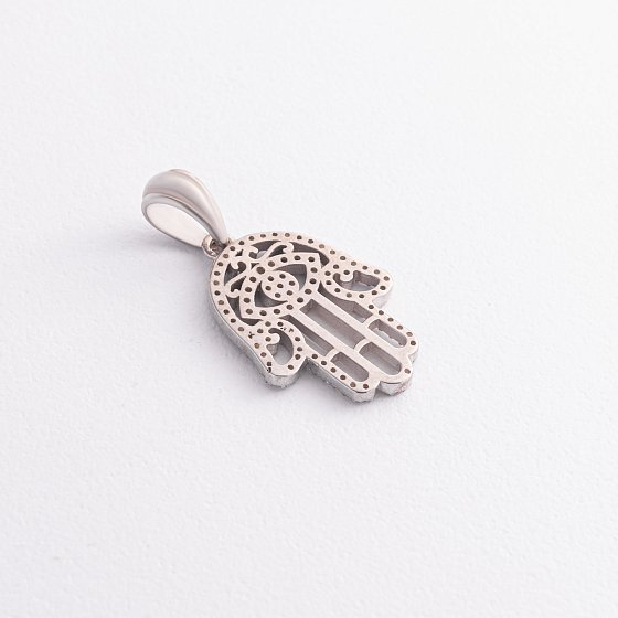 Серебряный кулон "Хамса" с фианитами 1190 №3