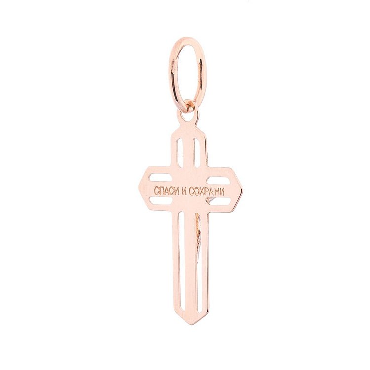 Золотой православный крестик п02087 от ювелирного магазина Оникс - 1